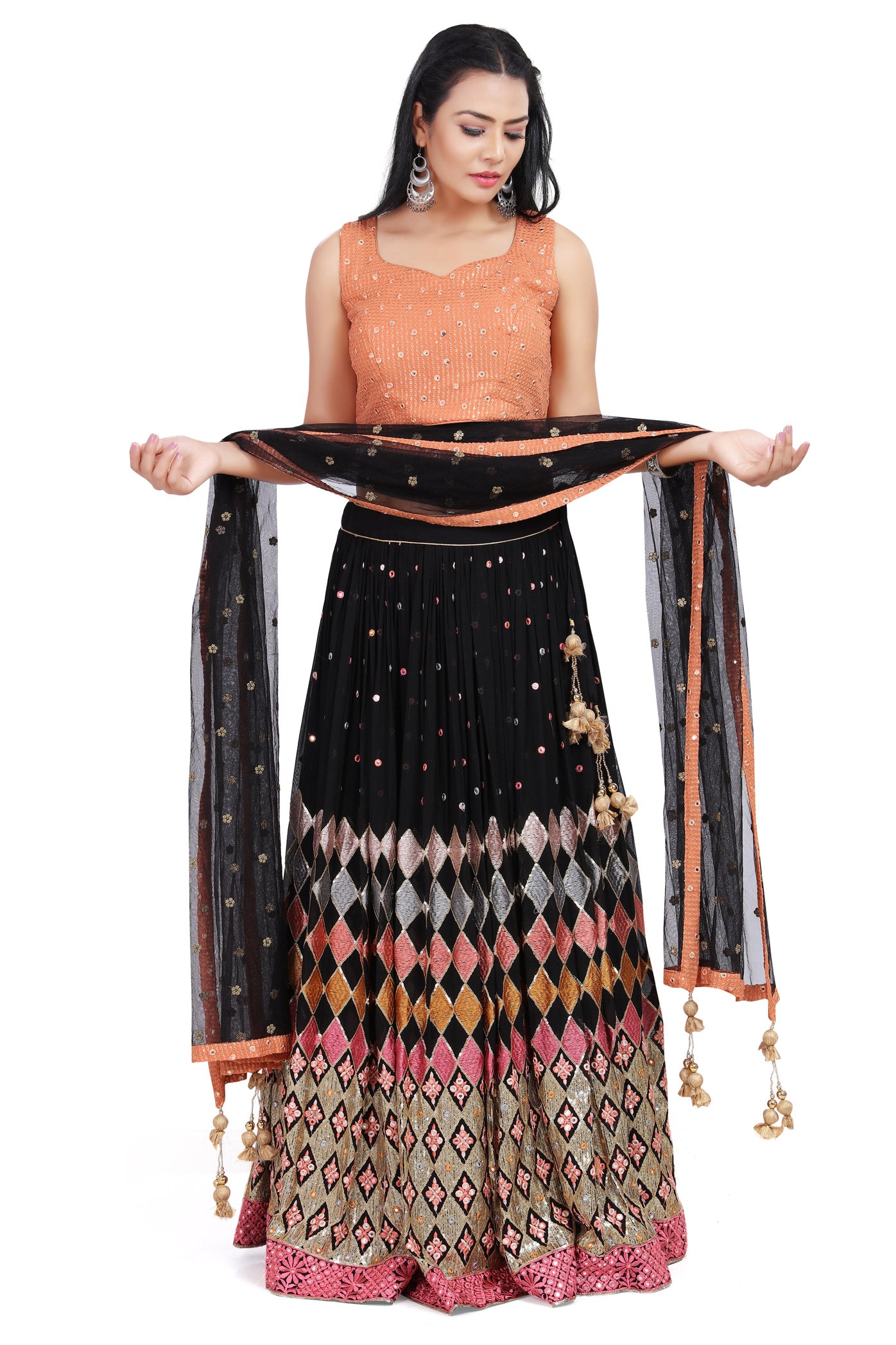 Peach Black – Online Shoping | Lehenga choli Online | Lehenga choli for  girls | Lehenga choli for KIds