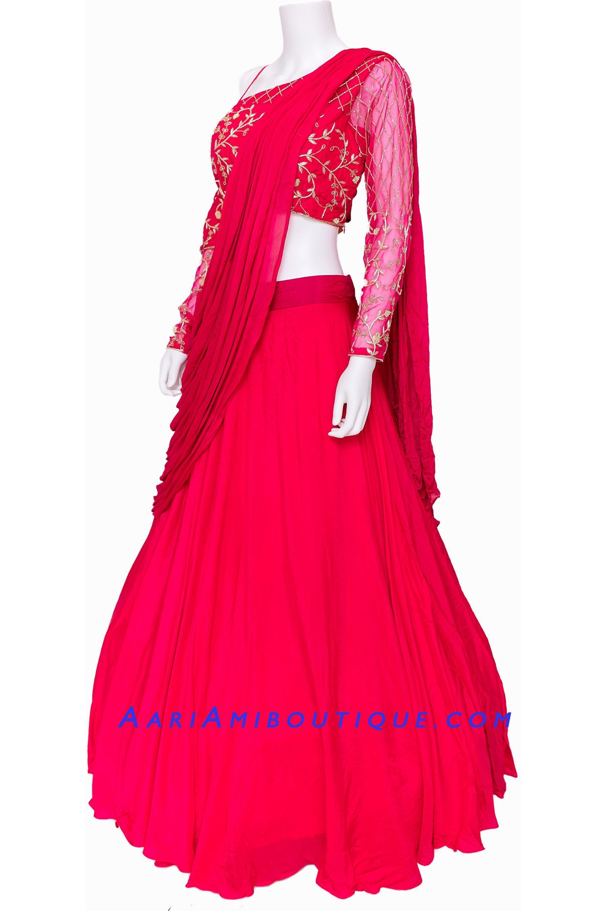 Irresistible Powder Pink and Red Colored Designer Lehenga Choli, Shop  wedding lehenga choli online