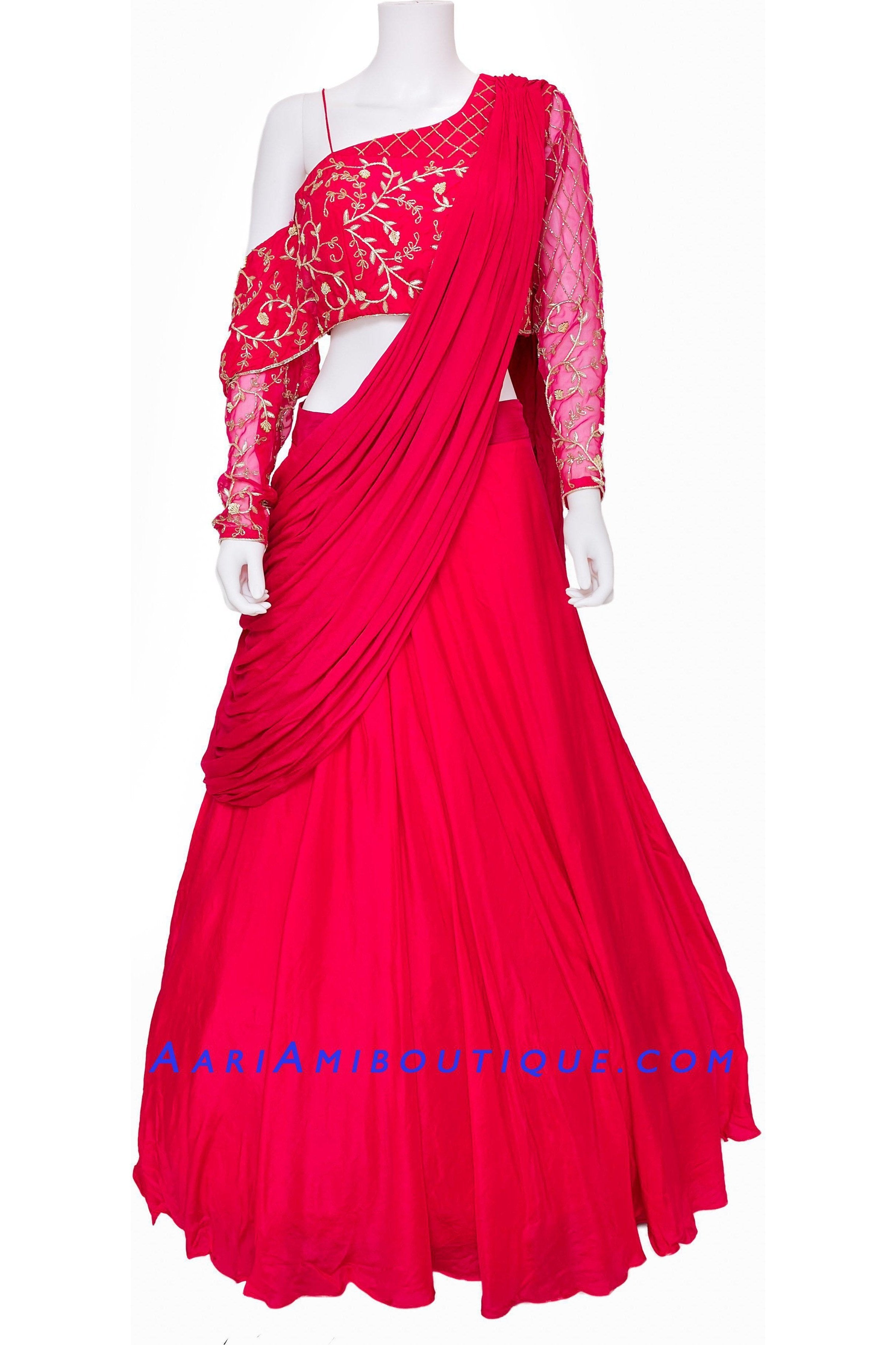 Buy Aarika Girl's Silk Lehenga, Choli and Attached Dupatta Set  (LCH-18270_Navy-Blue_6-7 Years) at Amazon.in